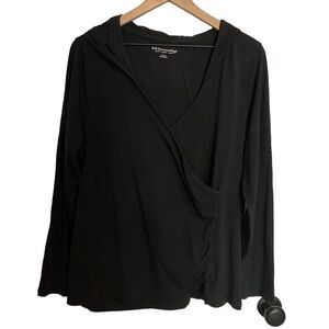Soft‎ Surrounding Black Hooded LongSleeve T Size XL
